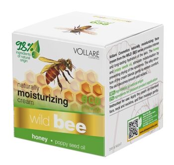 Soin visage hydratation intense - Miel et Pavot - Wild Bee - VOLLARE - 50 ml 1