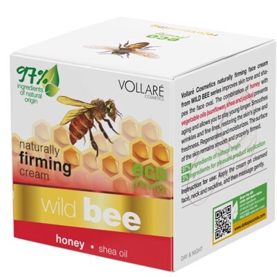Soin visage raffermissement intense - Miel et Huiles végétales - Wild Bee - VOLLARE - 50 ml