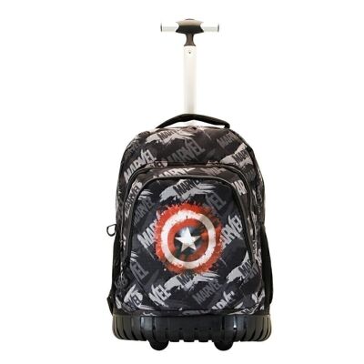 Marvel Captain America Scratches-GTS FAN Trolley Backpack, Gray