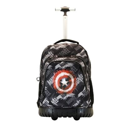 Marvel Captain America Scratches-GTS FAN Sac à dos à roulettes Gris