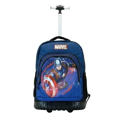 Marvel Captain America Full-GTS FAN Trolley Backpack, Blue