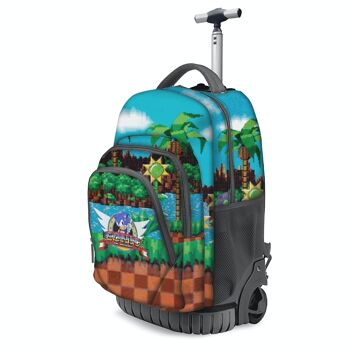 Sega-Sonic Play-Backpack Trolley GTS FAN, Marron