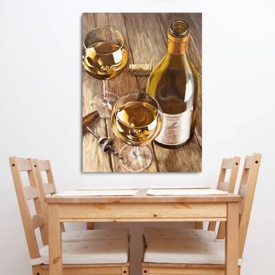 Framework for kitchen, bar, restaurant. Print on canvas, Sandro Ferrari, White wine