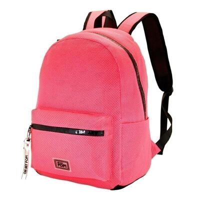 O My Pop! Fuchsia Neon-Mesh Backpack, Pink