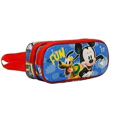 Disney Mickey Mouse Fun-Double 3D Pencil Case, Multicolor