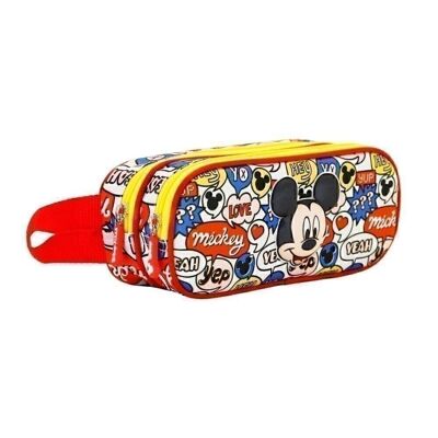Disney Mickey Mouse Yeah-Estuche Portatodo 3D Doble, Rojo