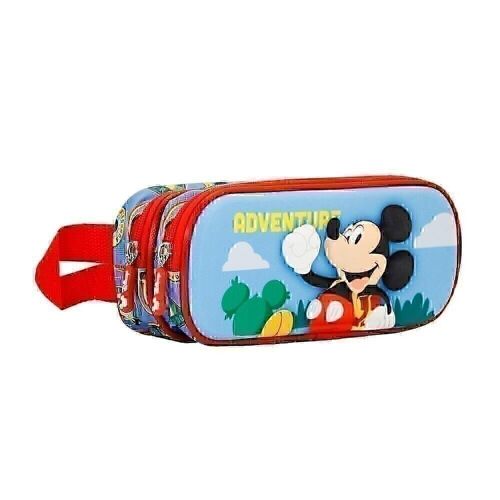 Disney Mickey Mouse Adventure-Estuche Portatodo 3D Doble, Multicolor