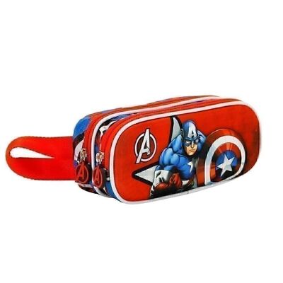 Marvel Capitán América Gravity-Estuche Portatodo 3D Doble, Rojo