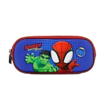 Marvel Spiderman Circles-Double Trousse 3D Bleu 2