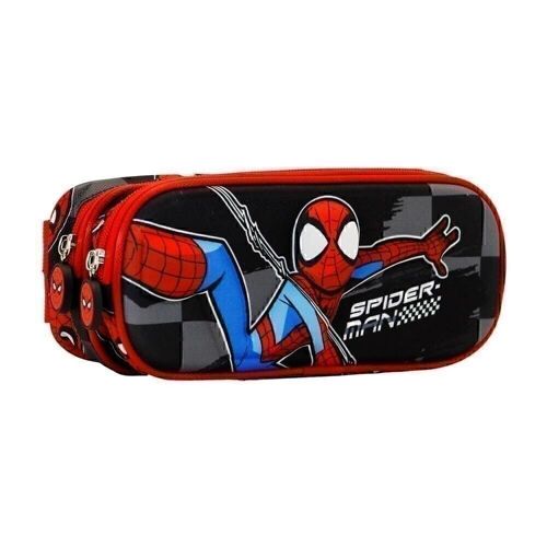 Marvel Spiderman Rally-Estuche Portatodo 3D Doble, Negro
