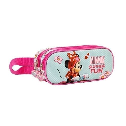 Disney Minnie Mouse Bike-Estuche Portatodo 3D Doble, Azul