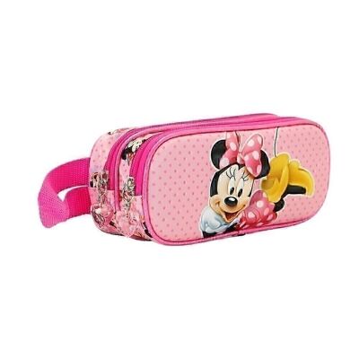 Disney Minnie Mouse Lying-Double 3D Pencil Case, Pink