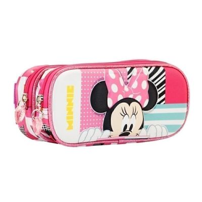 Minnie Mouse Curious-Double 3D Pencil Case, Pink