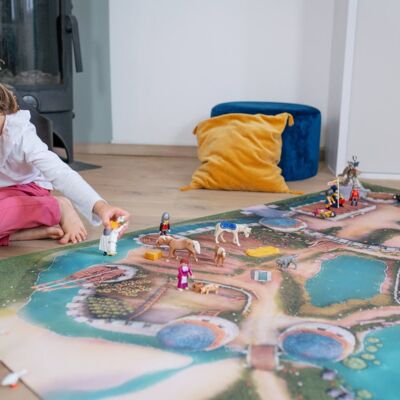 Mittelalterliche Zitadelle Spielmatte für Kinder – groß