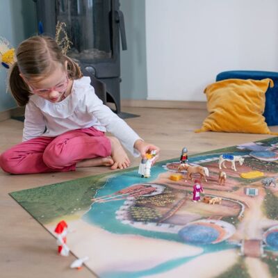 Mittelalterliche Zitadelle Spielmatte für Kinder – groß