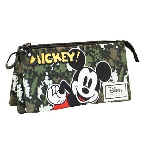 Disney Mickey Mouse Surprise-Estuche Portatodo Triple FAN, Verde Militar