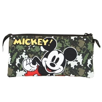 Disney Mickey Mouse Surprise-Triple FAN Trousse à crayons Vert militaire 3