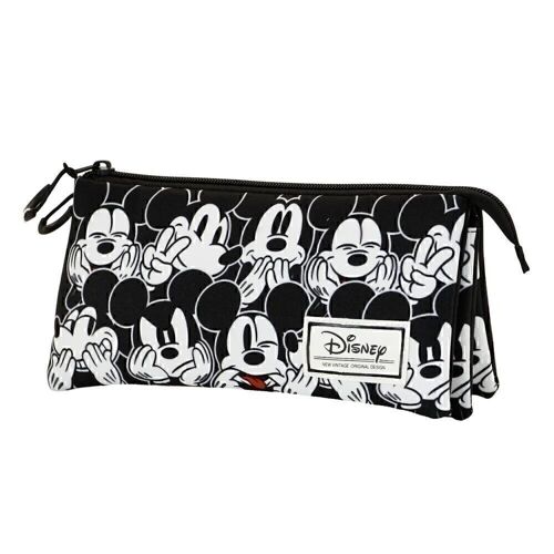 Disney Mickey Mouse Mess-Estuche Portatodo Triple FAN, Negro