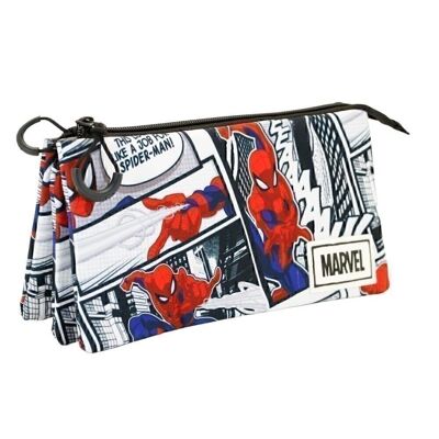 Marvel Spiderman Stories-Estuche Portatodo Triple FAN, Multicolor