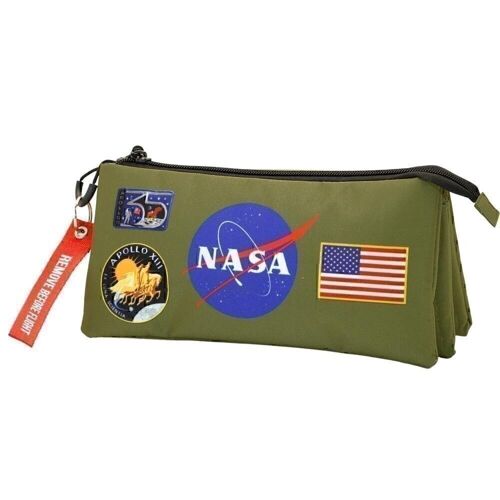 NASA Khaki-Estuche Portatodo Triple FAN, Multicolor