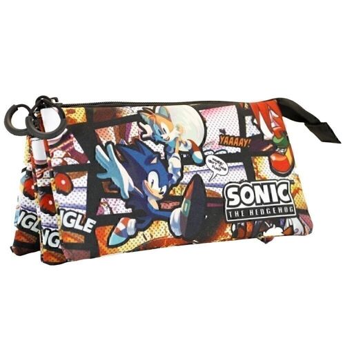 Sega-Sonic Vintage-Estuche Portatodo Triple FAN, Multicolor