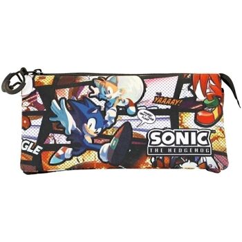 Sega-Sonic Vintage-Triple FAN Trousse à crayons Multicolore 2