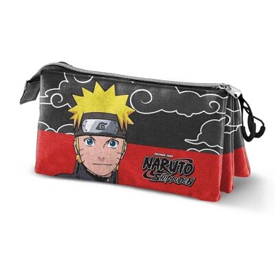 Naruto Clouds-Estuche Portatodo Triple FAN, Negro