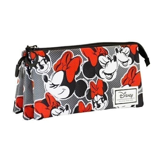 Disney Minnie Mouse Lashes-Estuche Portatodo Triple FAN, Rojo
