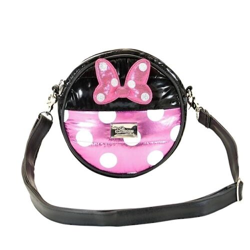 Disney Minnie Mouse Air-Bolso Disney Redondo Padding, Negro