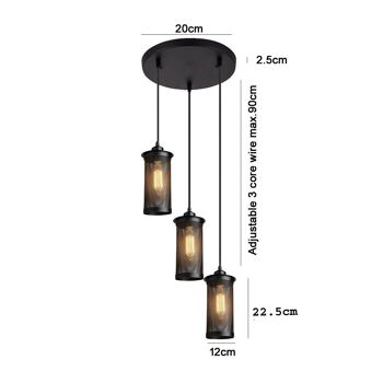 Moderne Vintage Industriel Rétro Loft Cluster Plafonnier Abat-Jour Suspension UK ~ 2148 3