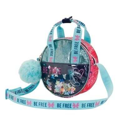 Oh My Pop! Be Free-Disney Round Glitter Bag, Pink