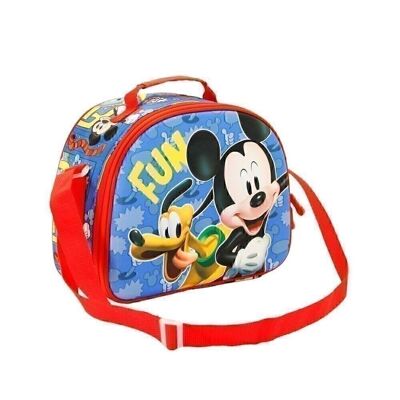 Disney Mickey Mouse Fun-Bolsa Portamerienda 3D, Multicolor