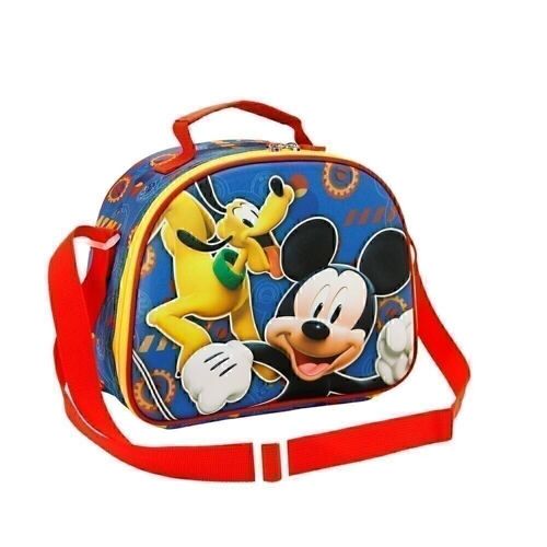 Disney Mickey Mouse Happy Friends-Bolsa Portamerienda 3D, Azul