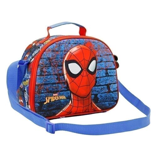 Marvel Spiderman Badoom-Bolsa Portamerienda 3D, Rojo