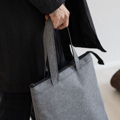 Borsa unisex in tela grigia