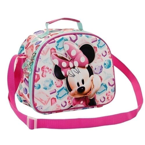 Disney Minnie Mouse Diamonds-Bolsa Portamerienda 3D, Rosa