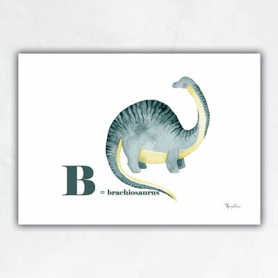 Affiche décoration enfant - Dinosaure - Brachiosaurus
