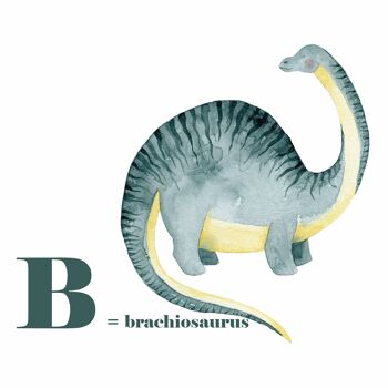 Affiche décoration enfant - Dinosaure - Brachiosaurus 2
