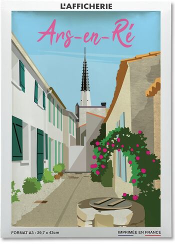 Affiche illustration de la ville d'Ars-en-Ré 2