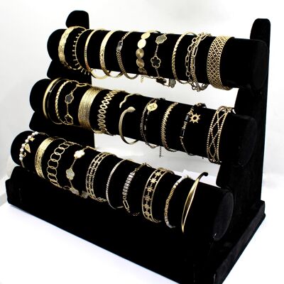 Kit superventas de 30 pulseras navideñas de acero inoxidable dorado