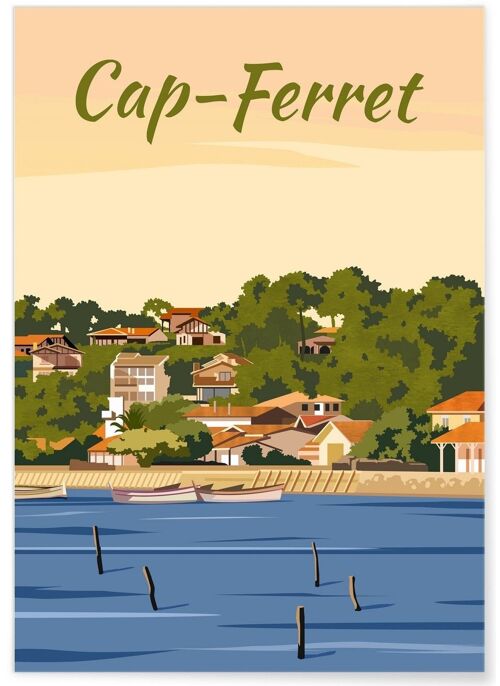 Affiche illustration de la ville du Cap-Ferret - 2