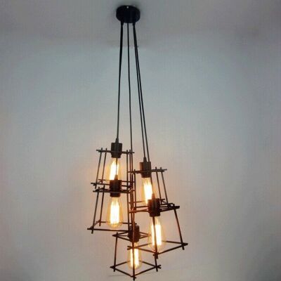 Vintage Industrial Retro Ceiling Light Cage Loft Chandelier Pendant Light Lamp~2143