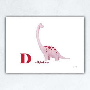 Affiche décoration enfant - Dinosaure - Diplodocus 1