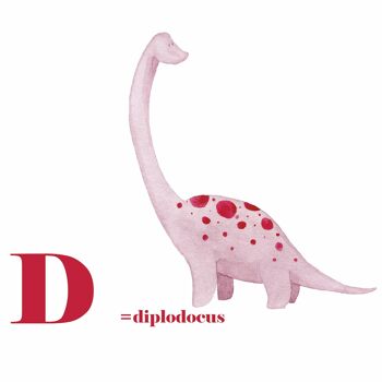 Affiche décoration enfant - Dinosaure - Diplodocus 2