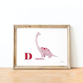 Affiche décoration enfant - Dinosaure - Diplodocus 3