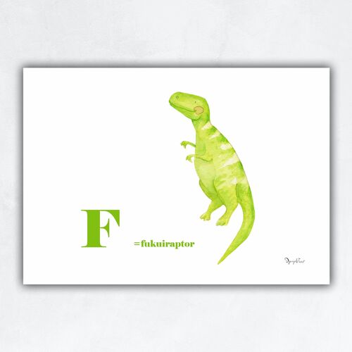 Affiche décoration enfant - Dinosaure - Fukuiraptor