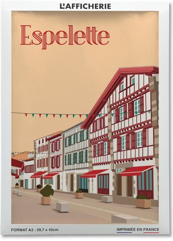 Affiche illustration de la ville d'Espelette 2