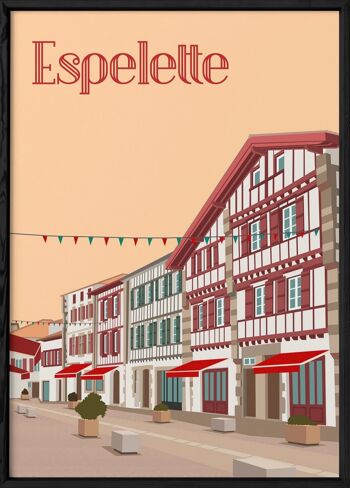 Affiche illustration de la ville d'Espelette 3