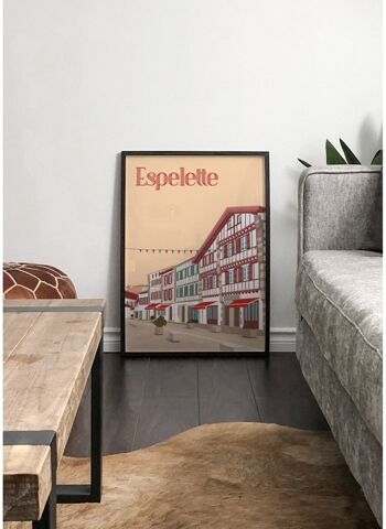 Affiche illustration de la ville d'Espelette 4