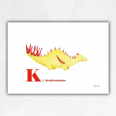 Affiche décoration enfant - Dinosaure - Kentrosaurus